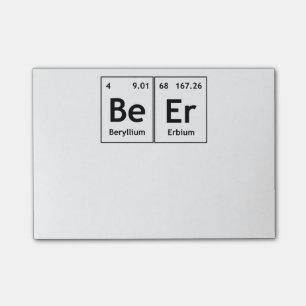 BeEr Chemistry Periodic Table Element Symbols Word Post-it Notes