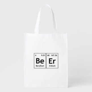 BeEr Chemistry Periodic Table Element Symbols Word Reusable Grocery Bag