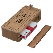 BeEr Chemistry Periodic Table Element Symbols Word Wood Cribbage Board (Angled)