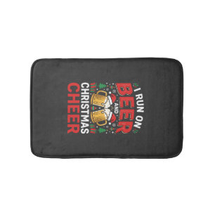 Beer Christmas Cheer Holiday Drinking Bath Mat