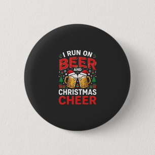 Beer Christmas Cheer Holiday Drinking Button