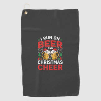 Beer Christmas Cheer Holiday Drinking Golf Towel