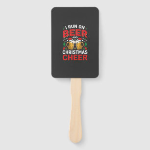 Beer Christmas Cheer Holiday Drinking Hand Fan