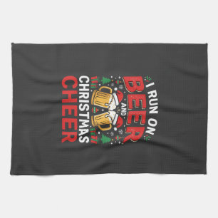 Beer Christmas Cheer Holiday Drinking Kitchen Towel