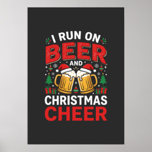 Beer Christmas Cheer Holiday Drinking Poster