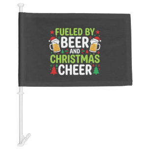 Beer Christmas Cheer Holiday Drinking Vector Car Flag