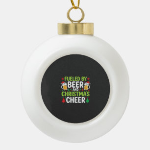 Beer Christmas Cheer Holiday Drinking Vector Ceramic Ball Christmas Ornament