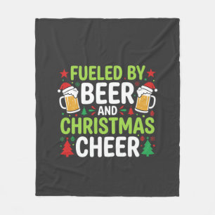 Beer Christmas Cheer Holiday Drinking Vector Fleece Blanket