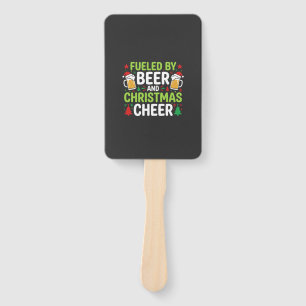 Beer Christmas Cheer Holiday Drinking Vector Hand Fan