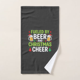 Beer Christmas Cheer Holiday Drinking Vector Hand Towel