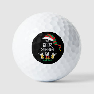 Beer Christmas Elf Funny Typography Personalized Golf Balls