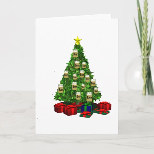 Beer Christmas tree Holiday Card
