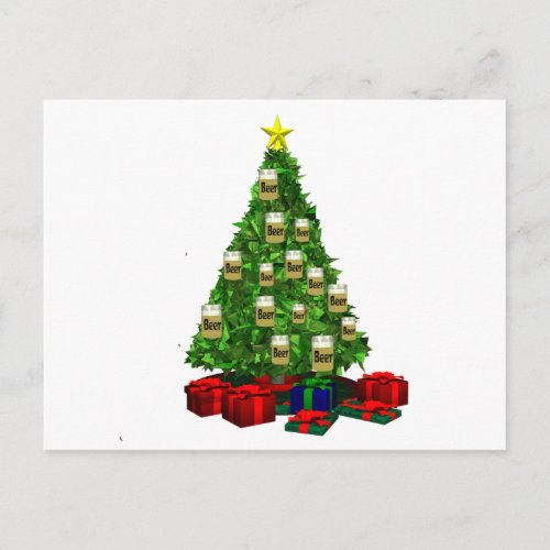 Beer Christmas tree Holiday Postcard