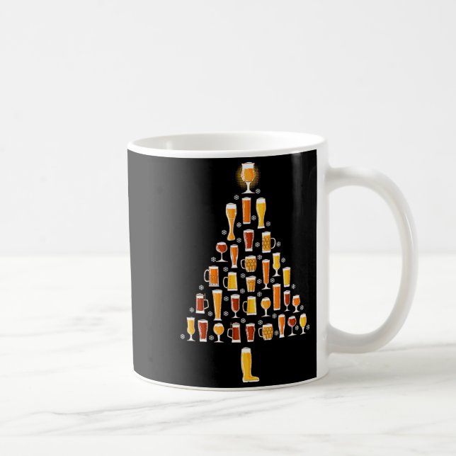 Beer Christmas Tree Men Women Beer Ugly Christmas  Coffee Mug (Right)