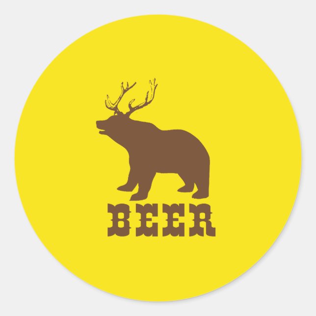 Beer Classic Round Sticker (Front)