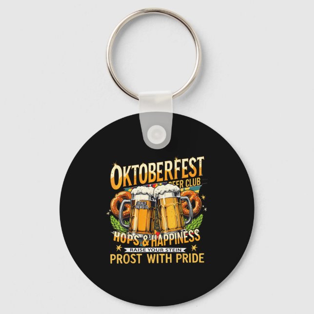 Beer Club Prost With Pride Gift Drinking Team  Keychain (Front)