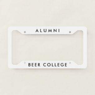 Beer College Alumni License Plate Frame