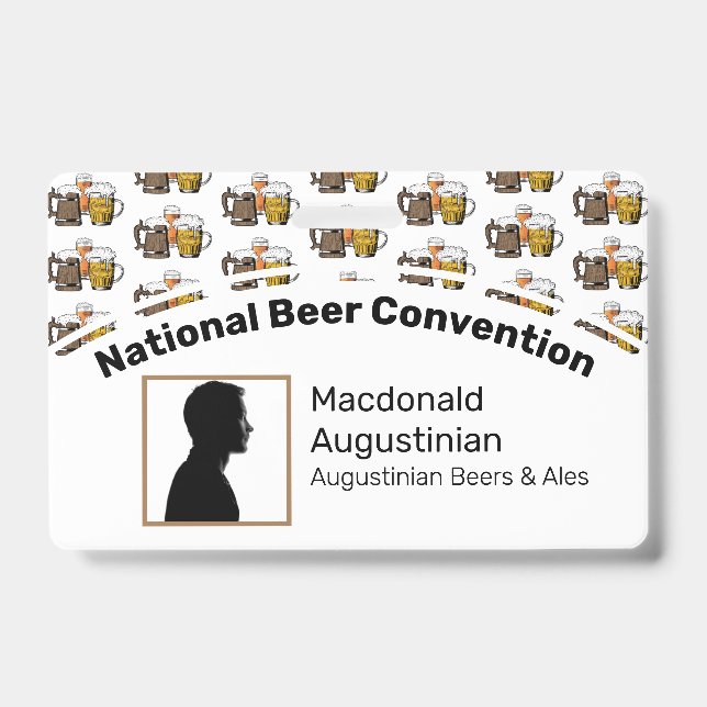 Beer Convention Delegate Photo Badge (Front)