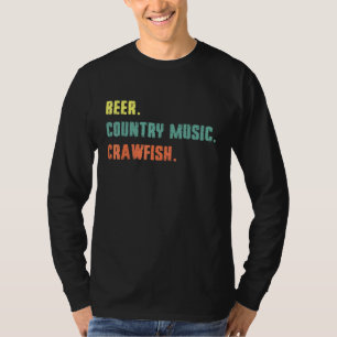 Beer Country Music Crawfish Vintage Retro T-Shirt