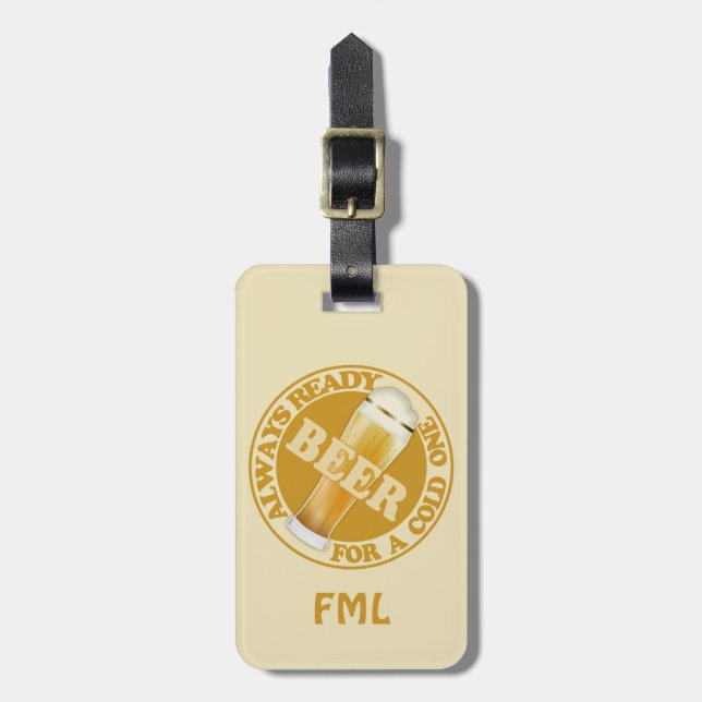 BEER custom luggage tag (Front Vertical)