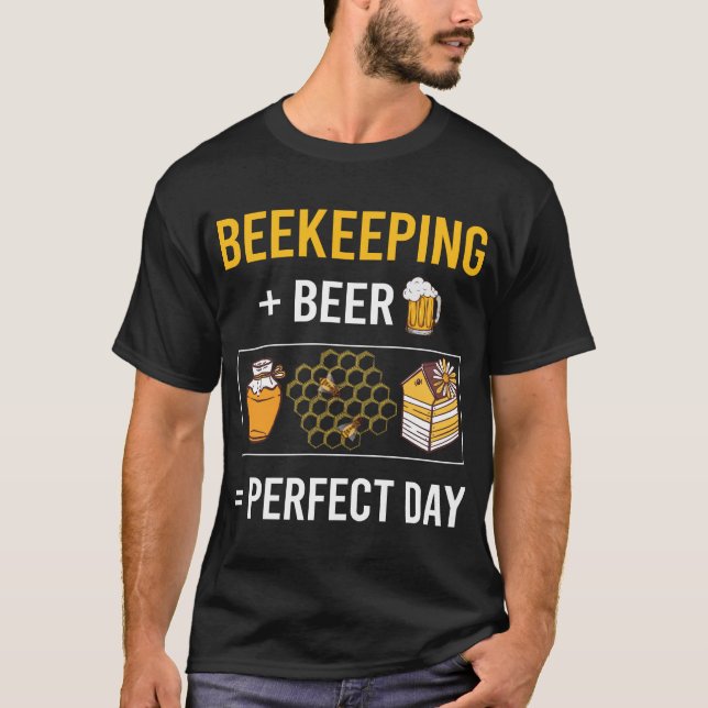 Beer Day Beekeeping Beekeeper Apiculture T-Shirt (Front)