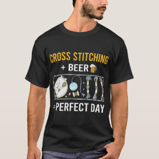 Beer Day Cross Stitching T-Shirt