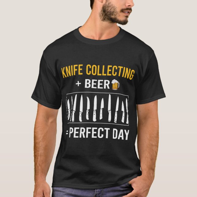 Beer Day Knife Collecting Knives T-Shirt (Front)