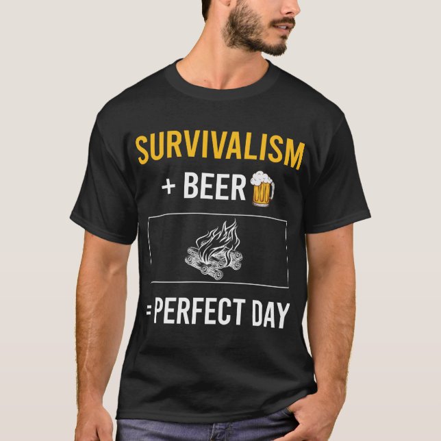 Beer Day Survivalism Prepper Survival T-Shirt (Front)