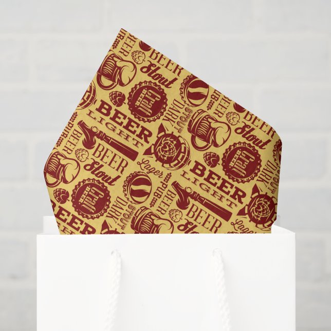 Beer Decoupage Tissue Paper (Gift Bag)