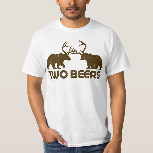 Beer, Deer, Bear. Funny Gift for Beer Lovers. T-Shirt (Front)