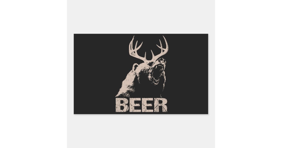 Beer Deer Bear Rectangular Sticker