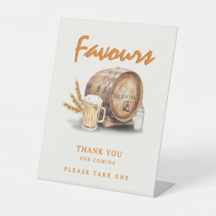 Beer Diaper Baby Shower Favours Thank You Pedestal Sign