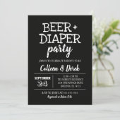 Beer & Diaper Baby Shower Invitation (Standing Front)