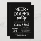 Beer & Diaper Baby Shower Invitation (Front/Back)