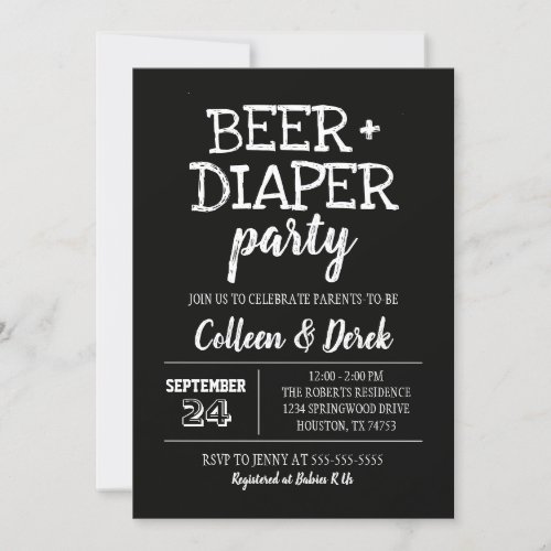 Beer  Diaper Baby Shower Invitation