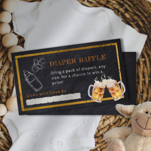 Beer Diaper Party Diaper Raffle Enclosure Card