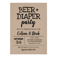 Beer & Diaper Party Invitation