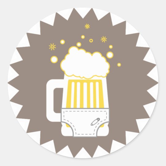 Beer & Diaper Party Stickers