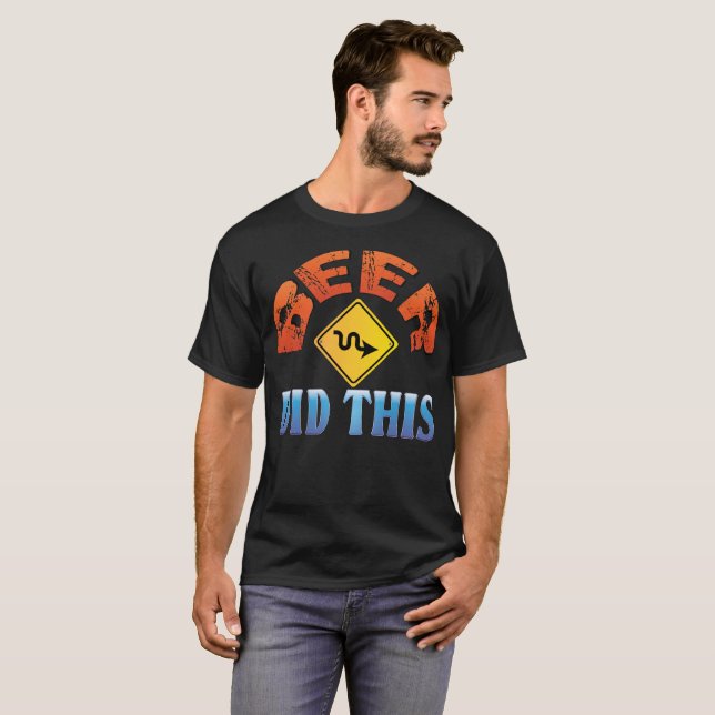 Beer Did This Hilarious Serpentine Road Sign T-Shirt (Front Full)