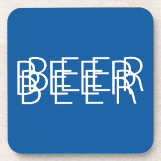 BEER Double Vision - Blue and White Drink Coaster
