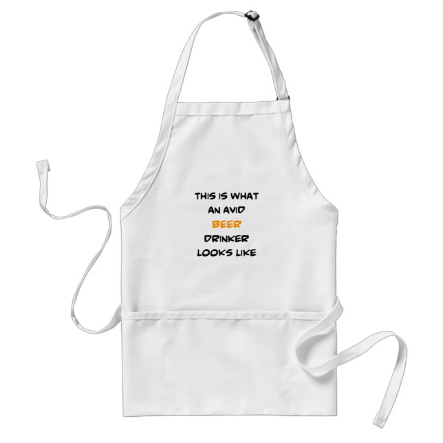 beer drinker, avid adult apron (Front)
