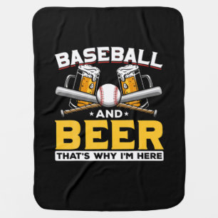 Beer Drinker Baseball Beer Humor Birthday Baby Blanket