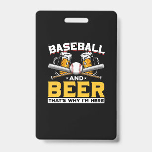 Beer Drinker Baseball Beer Humor Birthday Badge