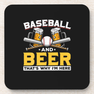 Beer Drinker Baseball Beer Humor Birthday Beverage Coaster