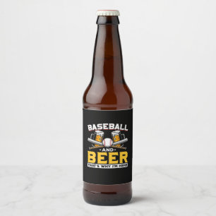 Beer Drinker Baseball Beer Humor Birthday Bottle Label