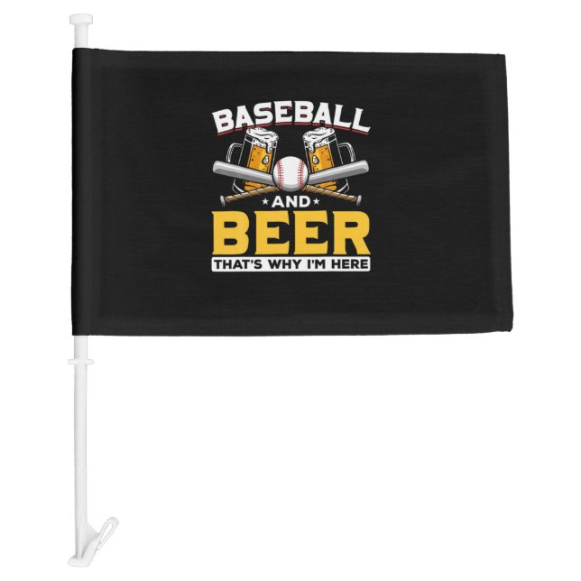 Beer Drinker Baseball Beer Humor Birthday Car Flag (Front)