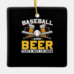 Beer Drinker Baseball Beer Humor Birthday Ceramic Ornament