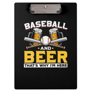 Beer Drinker Baseball Beer Humor Birthday Clipboard