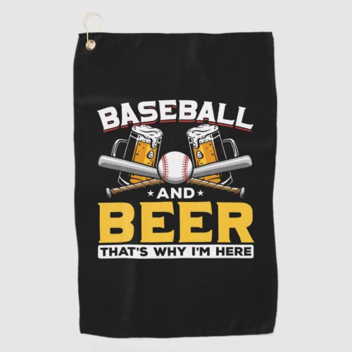 Beer Drinker Baseball Beer Humor Birthday Golf Towel