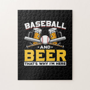 Beer Drinker Baseball Beer Humor Birthday Jigsaw Puzzle